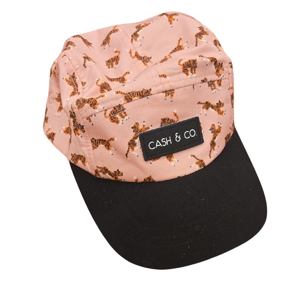 Cash & Co. Kids Pink Black Tiger Print‎ Cap Hat Small/Medium Adjustable